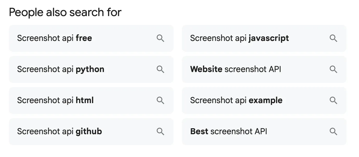 Google: "People also search for"