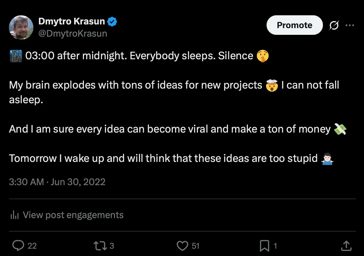 A tweet about the ideas