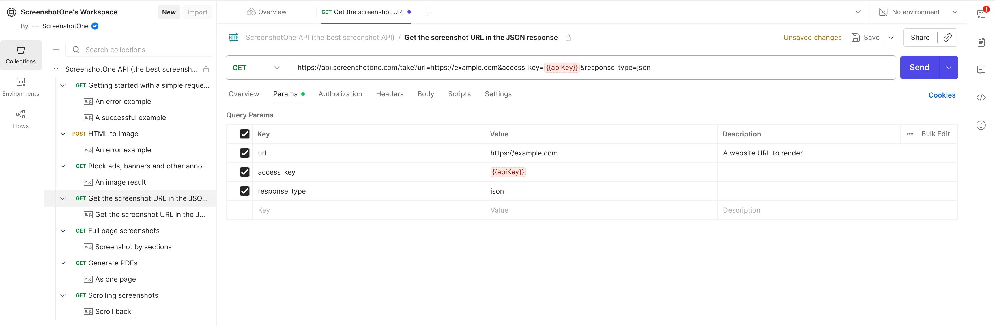ScreenshotOne Request Examples