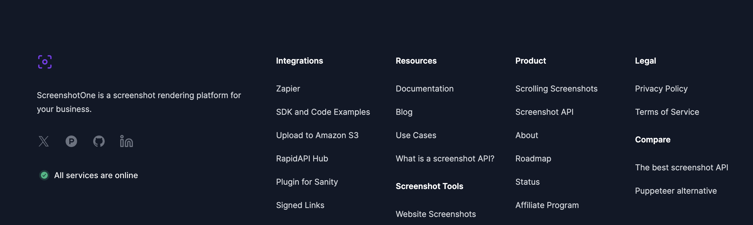 A Screenshot of the Footer with a Link to the Tool and to All Tools